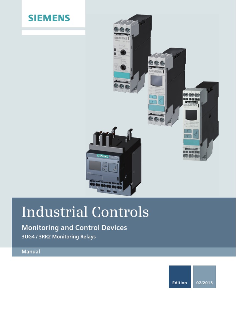 Manual for Monitoring Relays Siemens SIRIUS 3UG4 3RR2 | Relay