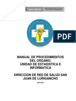 44 Manual de Procedimientos Unidad Estadistica e Informatica y Telecomunicaciones (Mapro)