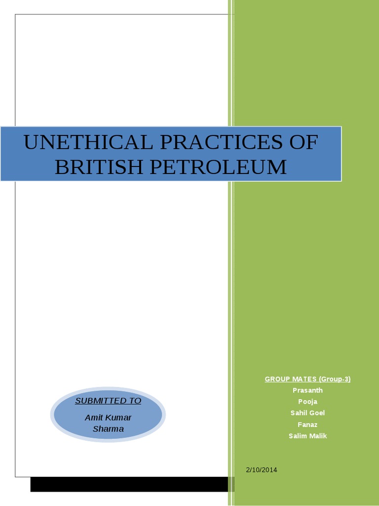 Practices of British Petroleum PDF Bp Pipeline Transport