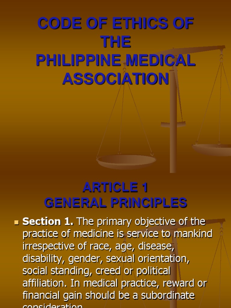 PMA Code of Ethics Overview | PDF | Medical Ethics | Physician