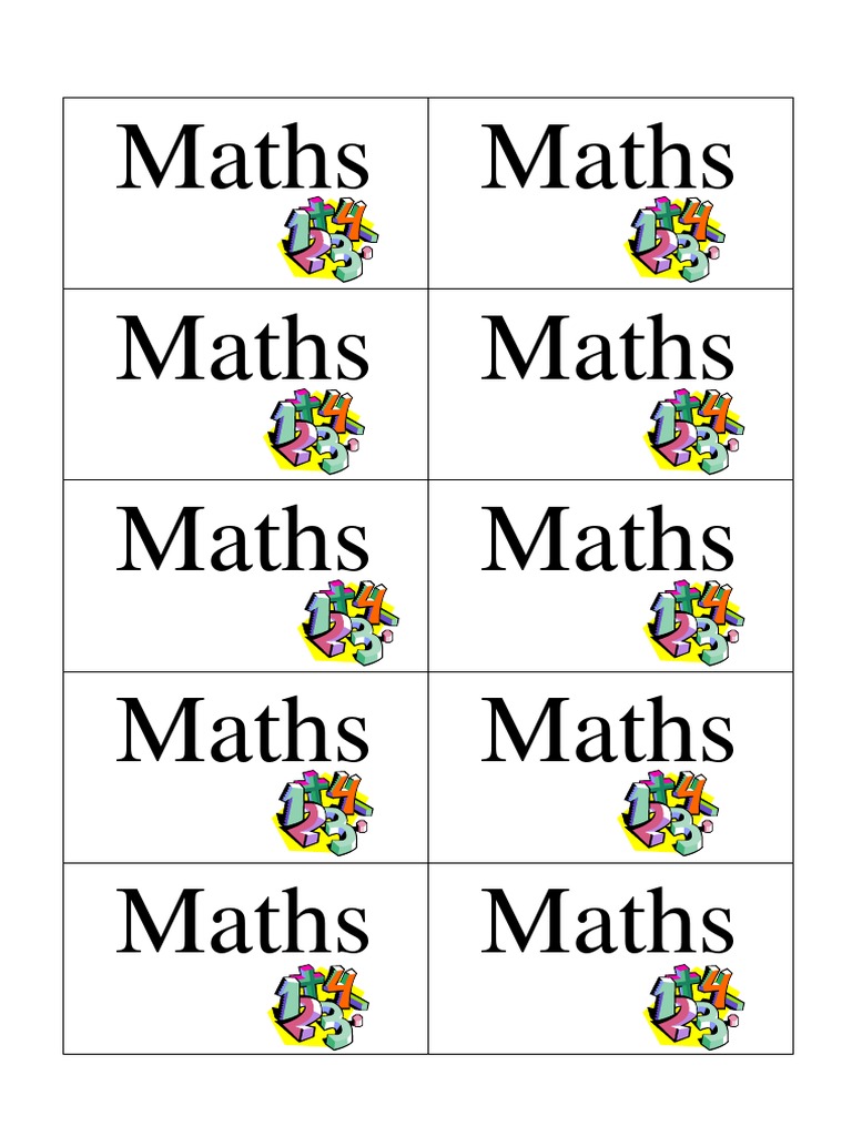 Book Labels - Maths | PDF