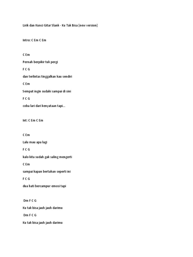 Lirik Dan Kunci Gitar Slank