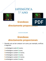 Grandezas Directamente Proporcionais 7 Ano