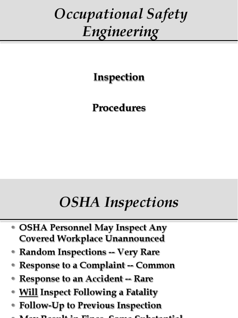 Osha Safety Audits Occupational Safety And Health Administration