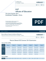  GCE Exam Timetable May 2014