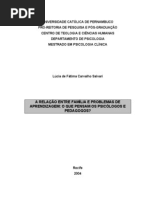 A Relacao Entre a Familia e Os Problemas de Aprendizado