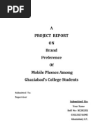 Project Report On Brand Preference of Mobile Phone Among College Students1