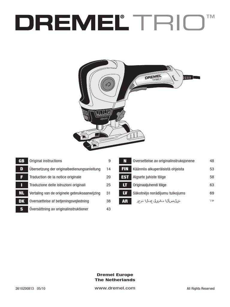 Dremel 6800 Trio Instruction Manual CN Web Jun10 PDF Personal