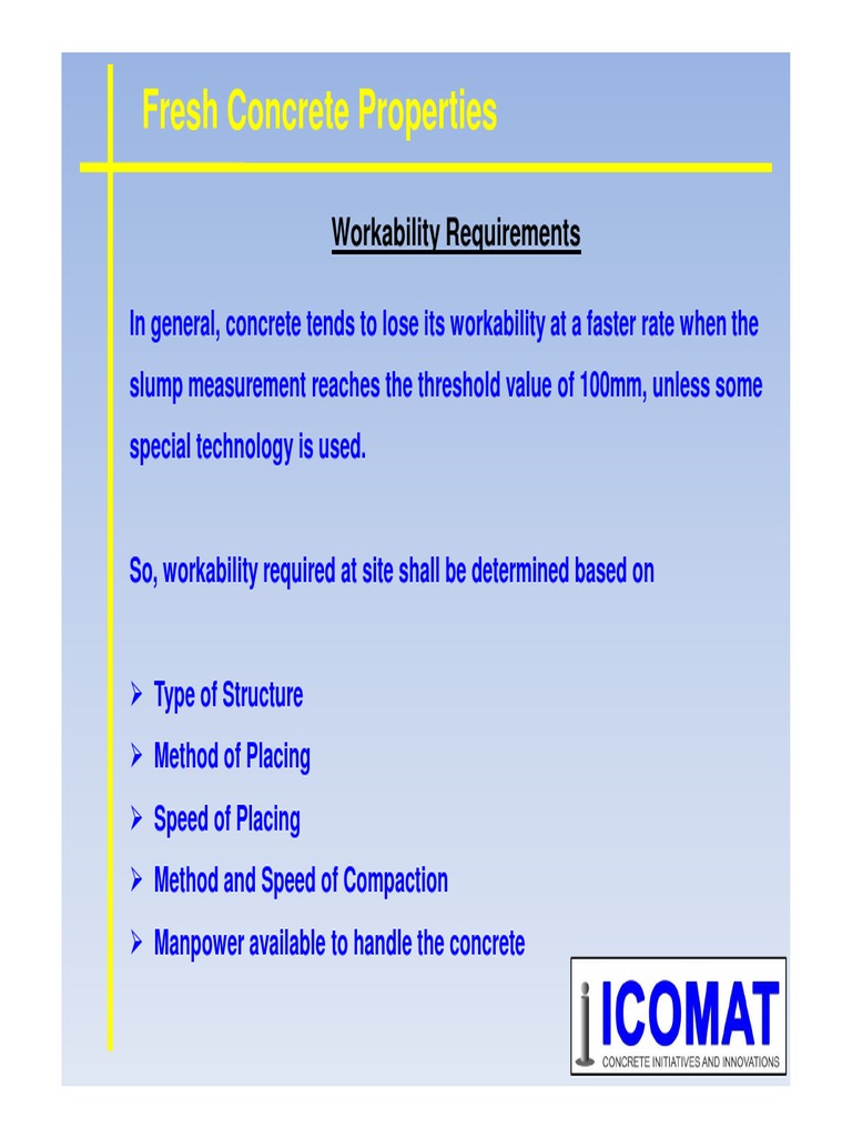 Concrete Workability Guidelines | PDF | Technology & Engineering