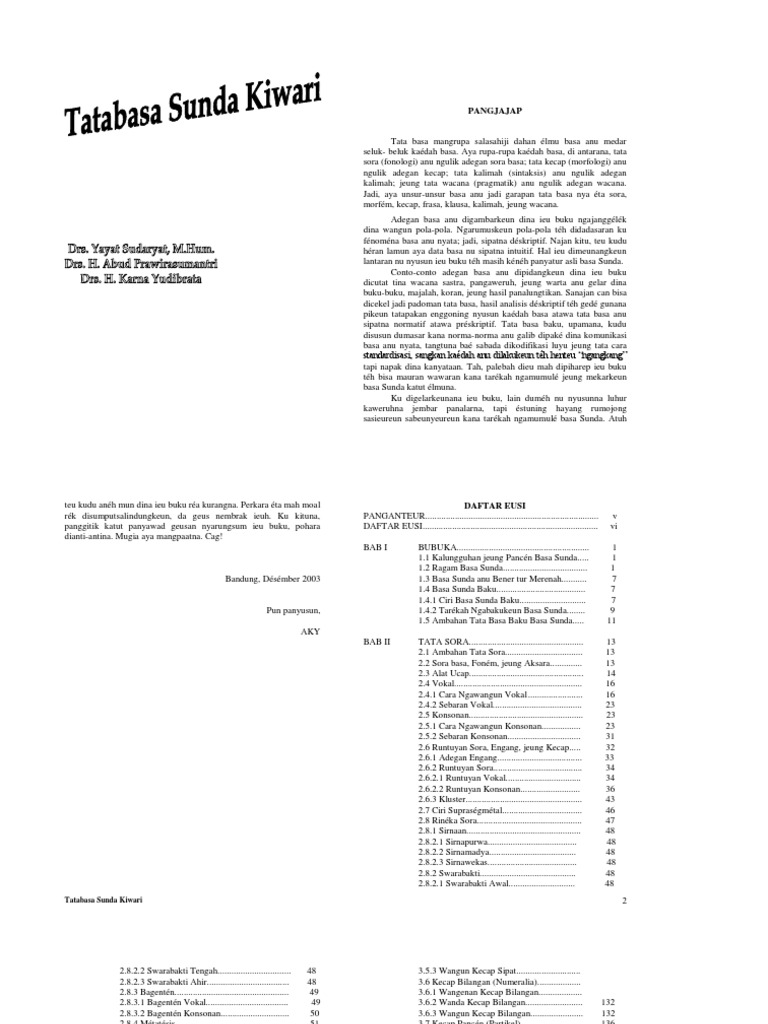 Tatabasa Sunda Kiwari