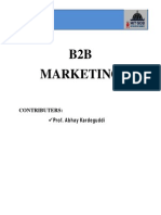 B2B Marketing: Contributers: Prof. Abhay Kardeguddi