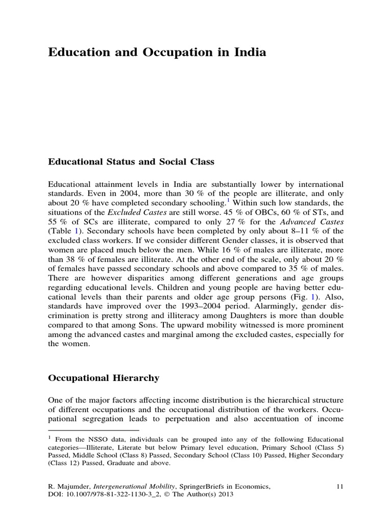 Education and Occupation Disparities in India | PDF | Analysis Of ...