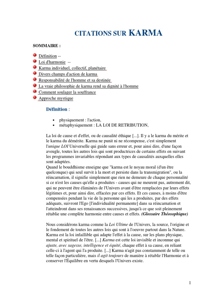 Citation Sur Karma Pdf Pdf Karma Reincarnation