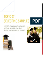 Topic 07 Selecting Samples: Dissertation