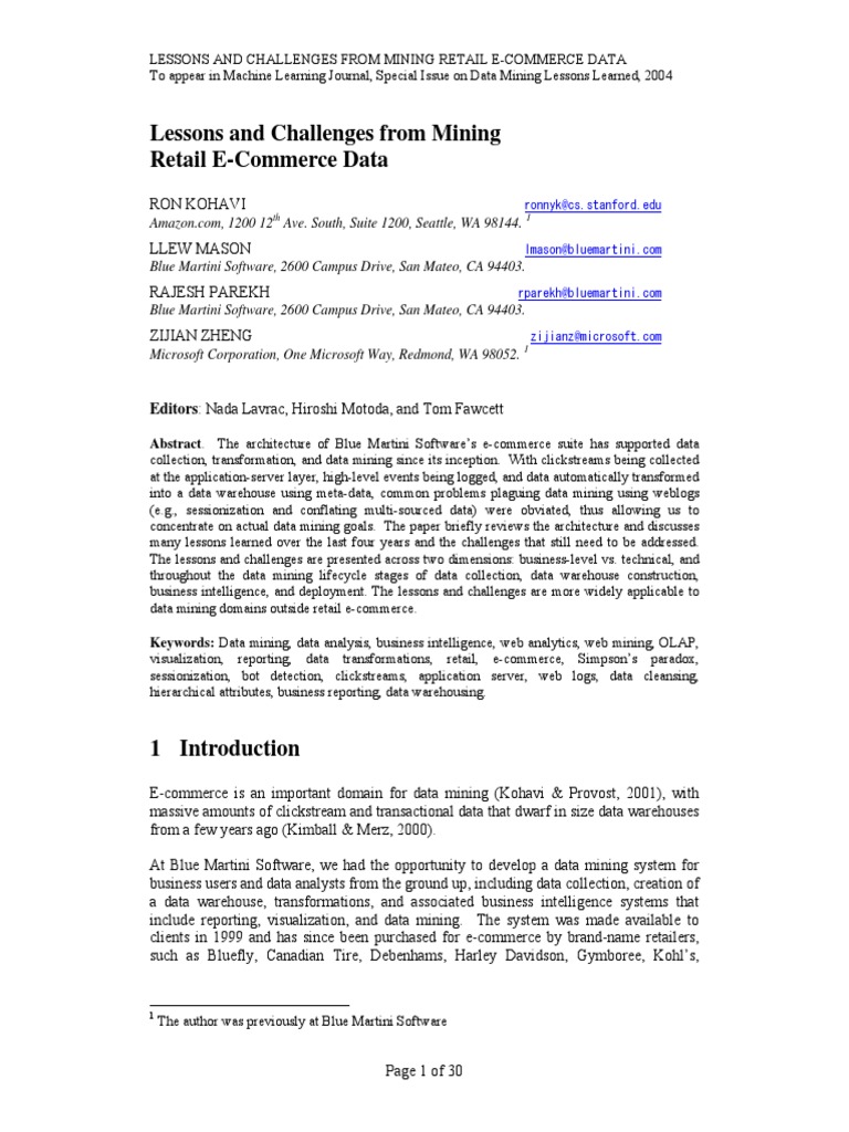 Mining Insights from E-Commerce Data | PDF | World Wide Web | Internet ...