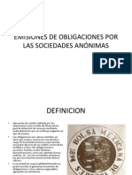 Emisiones de Obligaciones Por Las Sociedades Anónimas