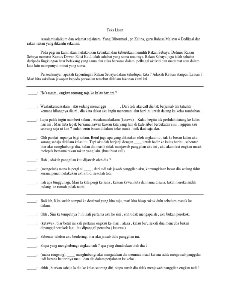 Teks Lisan | PDF