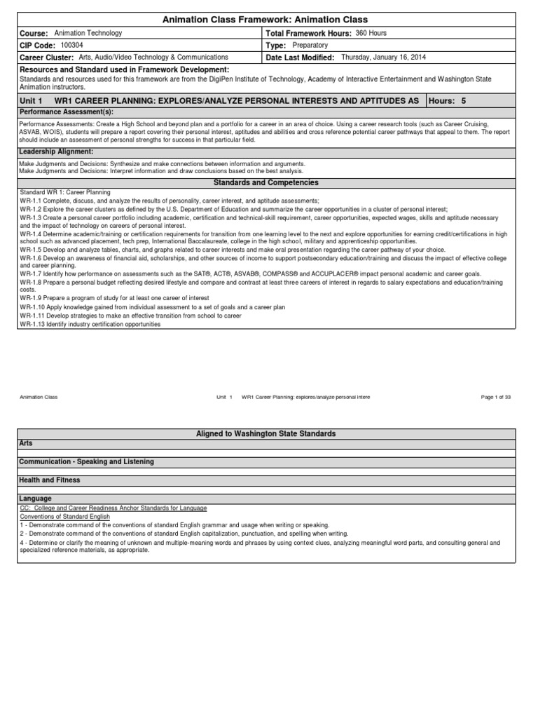 Animation Class Framework | PDF | Information Literacy | Educational ...