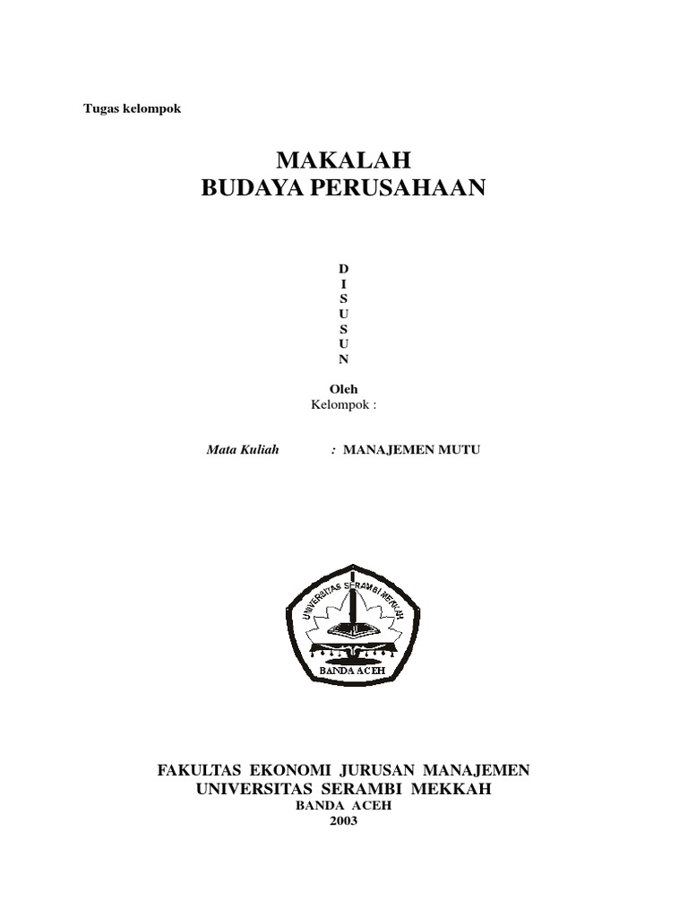 Contoh Makalah Manajemen Mutu PDF