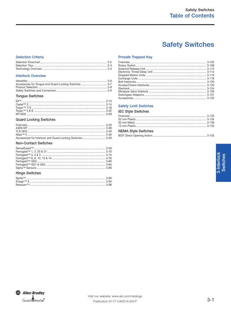 Safety Switches Selection Criteria Prosafe Trapped Key PDF Switch Electrical Connector