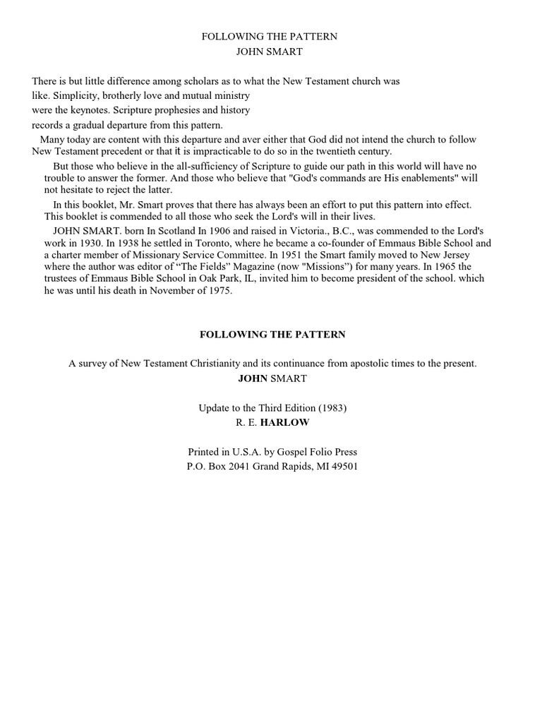 New Testament Church Pattern | PDF | Christian Church | Catholic Church