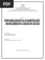 Funcionalidade da Alfabetização de Mulheres