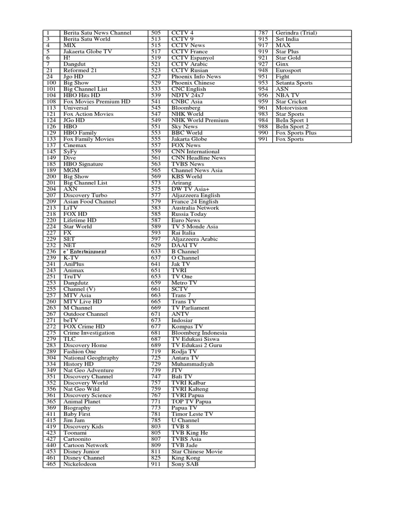Channel Tv Pdf Television Network Media Industry