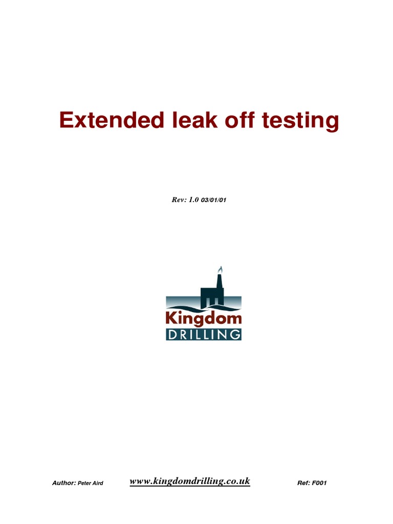 LeakOff Test Procedures Casing (Borehole) Pressure