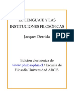 Derrida, Jaques - El lenguaje y las instituciones filosóficas