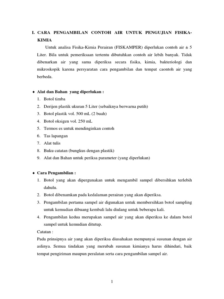 Paduan Mengambil Sampel Air