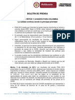 Boletín prensa Resultados PISA 2012