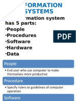 Information Systems: An Information System Has 5 Parts