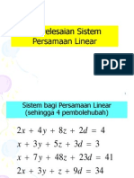 Kaedah Penyelesaian Sistem Linear