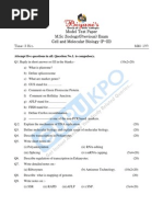 Model Test Paper M.SC Zoology (Previous) Exam Cell and Molecular Biology (P-III)