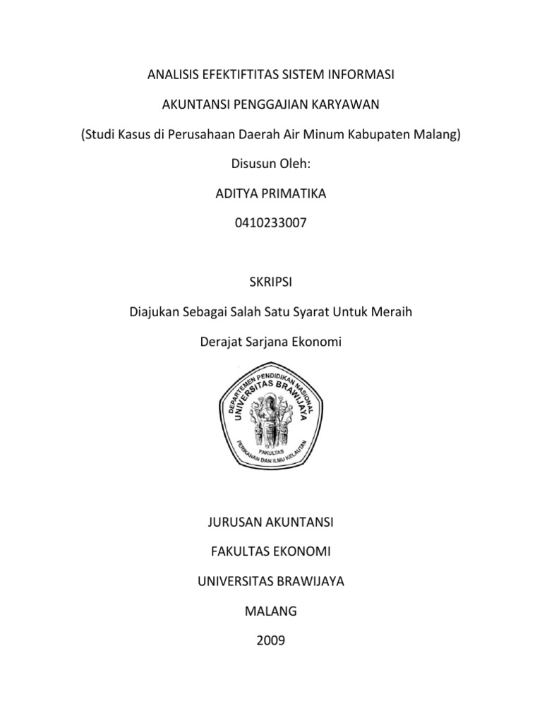 Contoh Skripsi Sistem Informasi Akuntansi Penggajian Kumpulan Berbagai Skripsi