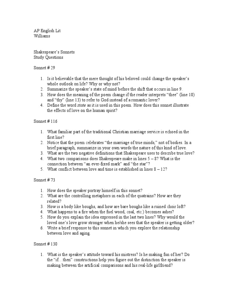 Shakespeare sonnet picture