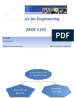 Statistics For Engineering KKEK 1141: Key Words