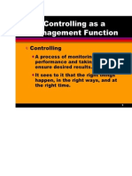 Controlling As A Management Function