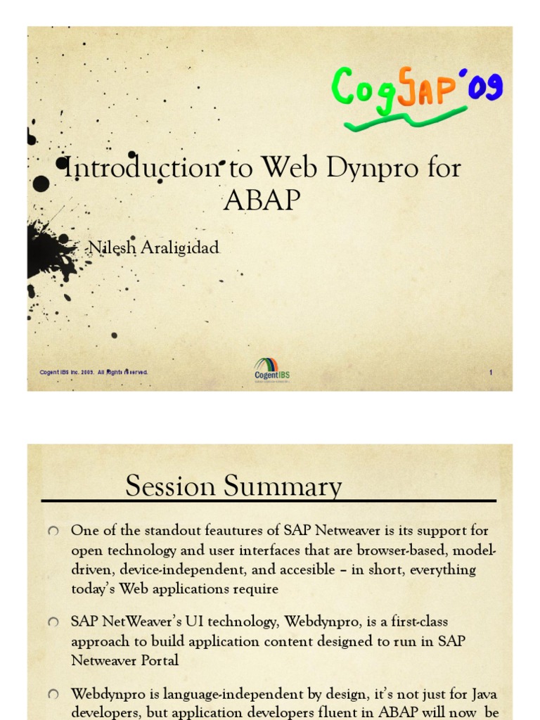Introduction To Web Dynpro For Abap: - Nilesh Araligidad | PDF