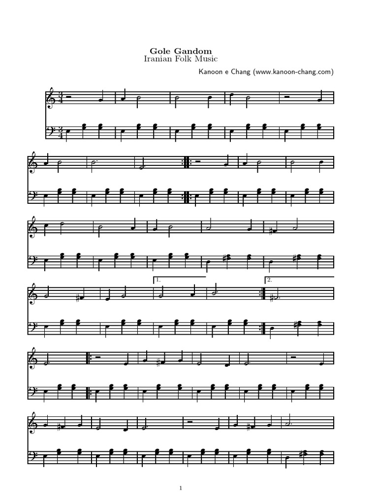 Gol-E Gandom Sheet Music | PDF