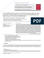 Accountability and Transparency in Relation to Human Rights a Critical Perspective Reflecting Upon Accounting, Corporate Responsibility and Ways Forward in the Context of Globalisation