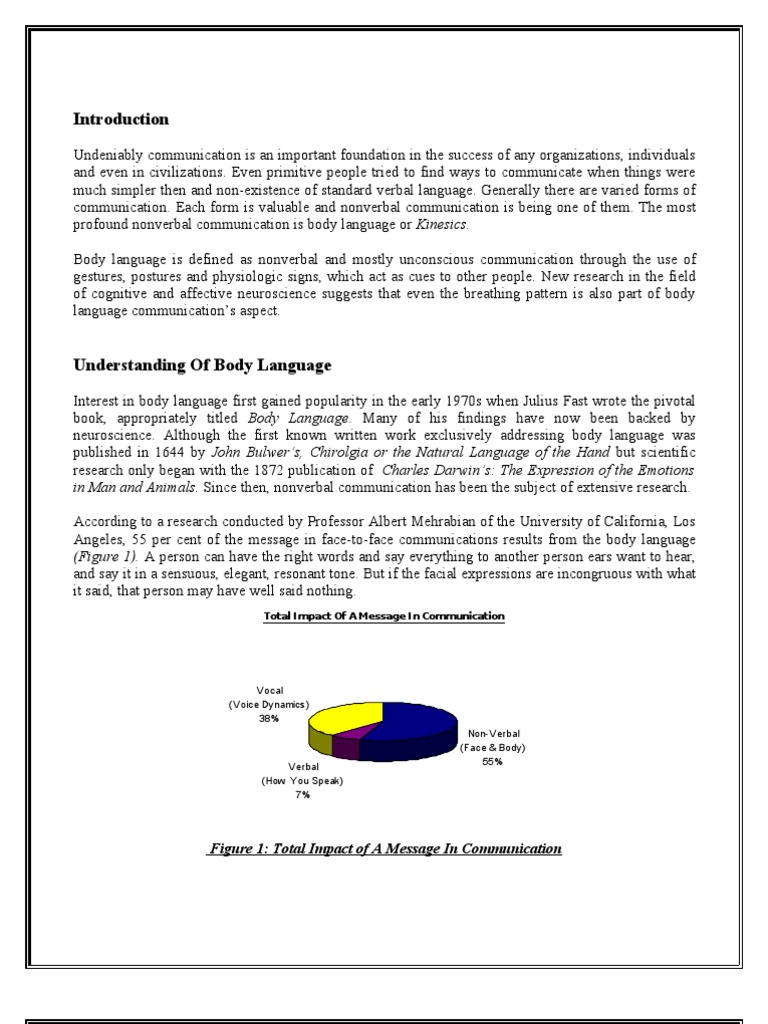 Understanding Body Language's Impact | PDF | Nonverbal Communication ...