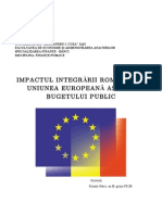 Impactul Integrării României În Uniunea Europeană Asupra Bugetului Public