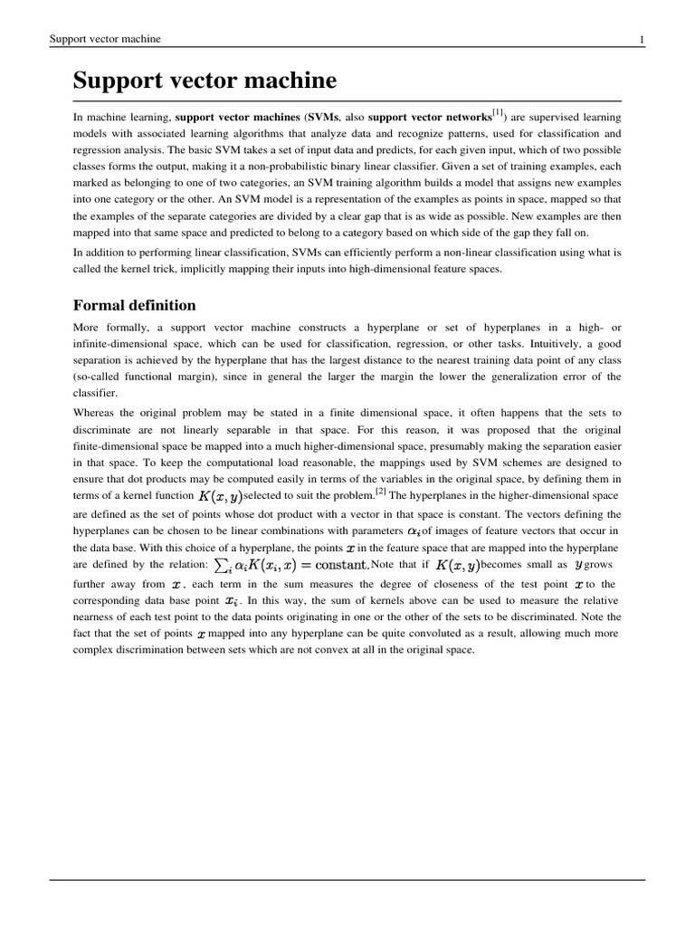 Support Vector Machine | PDF | Support Vector Machine | Cybernetics