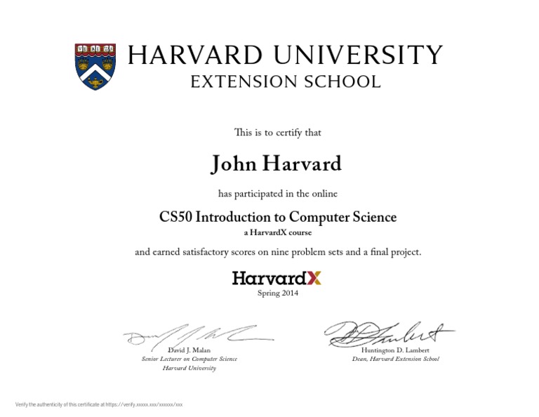 Harvard Diploma Sample