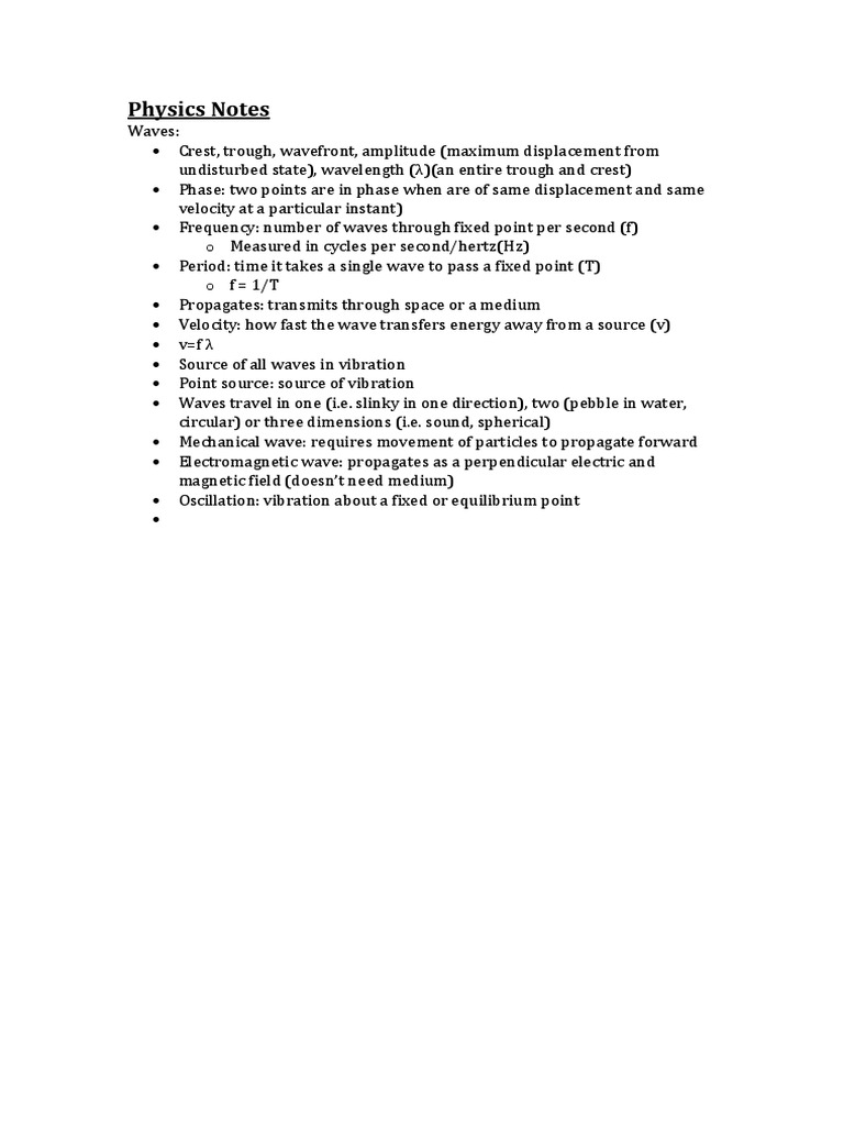 Physics Notes 1 | PDF