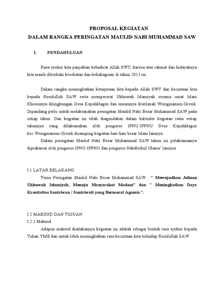 Proposal Maulid Nabi