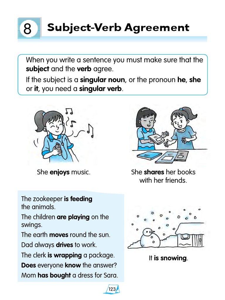 Subject Verb Agreement Pdf Grammatical Number Plural
