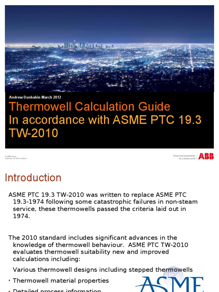 Thermowell Calculation Guide PDF Quantity Applied And