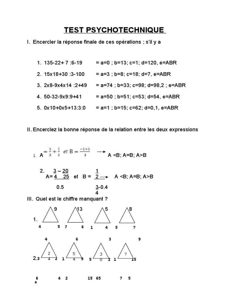 Test Psychotechnique PDF